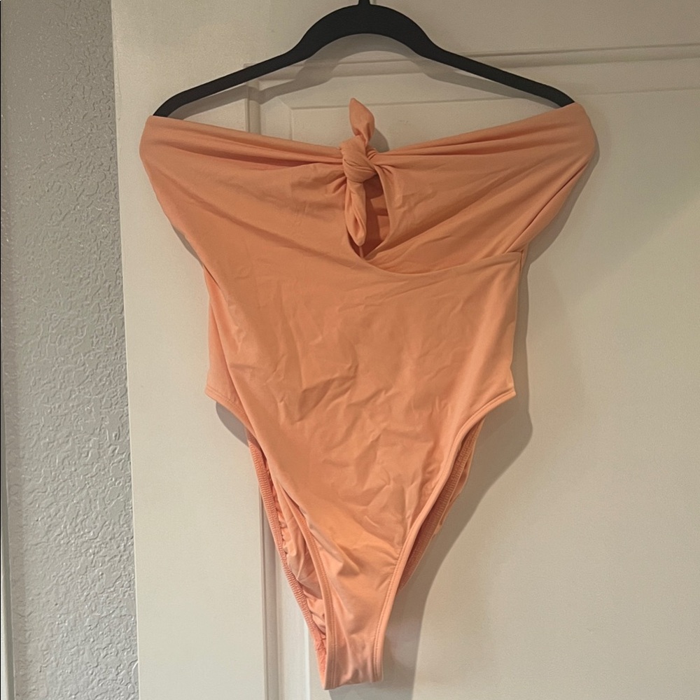 Peach Strapless Swimsuit